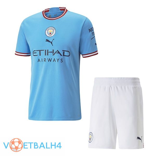 Manchester City jersey kinderen thuis blauw 2022/2023