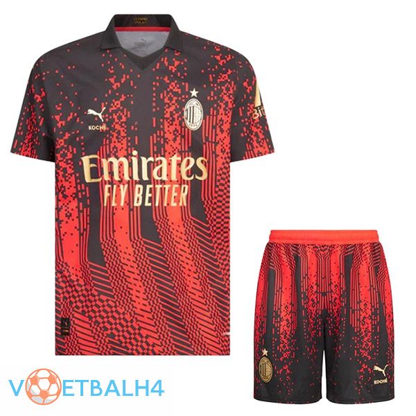 AC Milan kinderen voetbal jersey vierde rood zwart 2022/2023