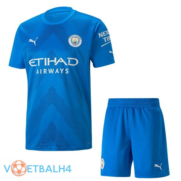 Manchester City jersey kinderen doelman blauw 2022/2023