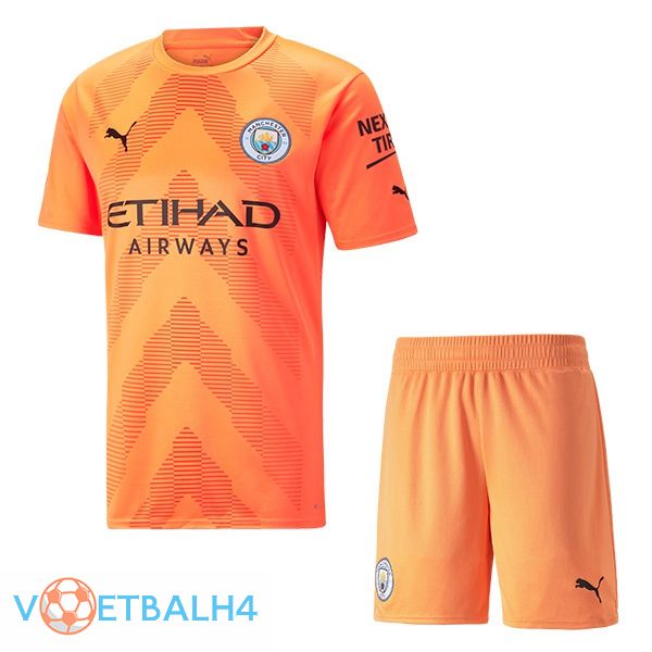 Manchester City jersey kinderen doelman oranje 2022/2023