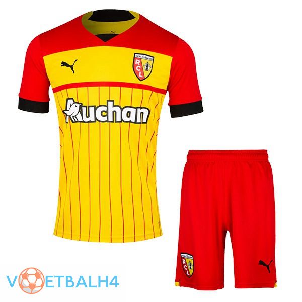 RC Lens kinderen voetbal jerseys thuis geel rood 2022-2023