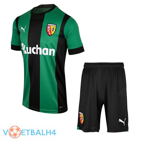 RC Lens kinderen voetbal jerseys uit groente zwart 2022-2023