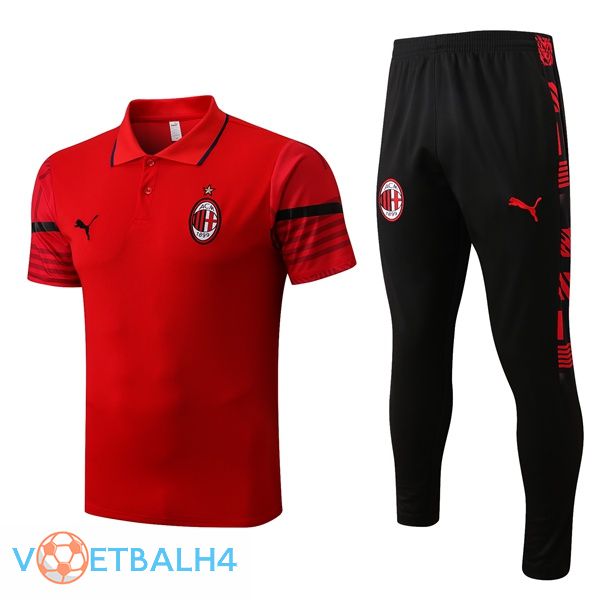 AC Milan polo shirt + broek rood 2022/2023