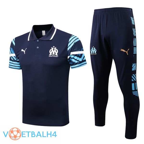 Olympique de Marseille polo shirt + broek blauw koninklijk 2022-2023