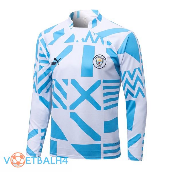 Manchester City Training Sweatshirt wit blauw 2022-2023