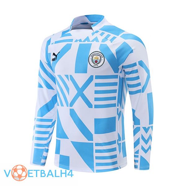 Manchester City Training Sweatshirt blauw wit 2022-2023