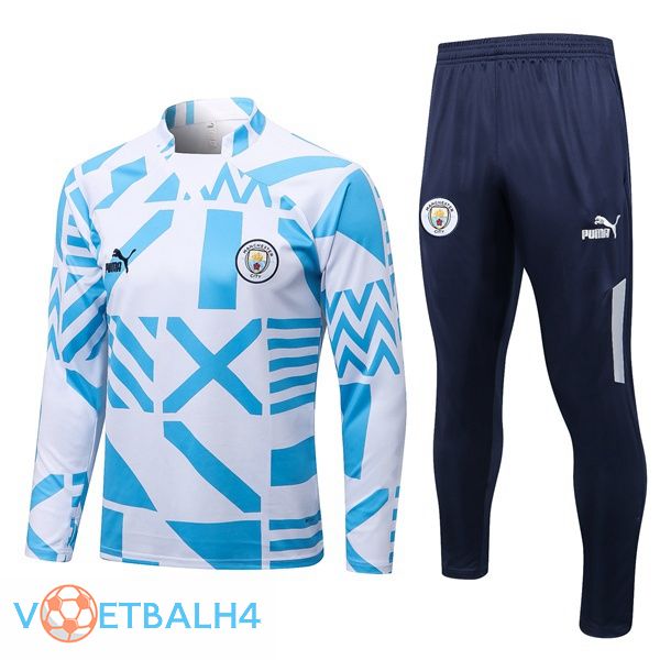 Manchester City trainingspak wit blauw 2022-2023