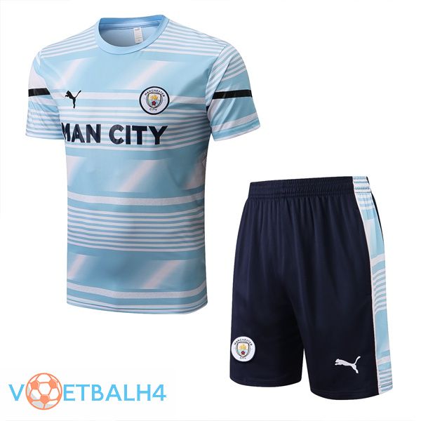 Manchester City Training T-Shirts + korte broek blauw 2022-2023