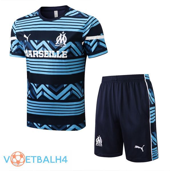 Marseille OM Training T Shirt + korte broek koninklijk blauw 2022/2023