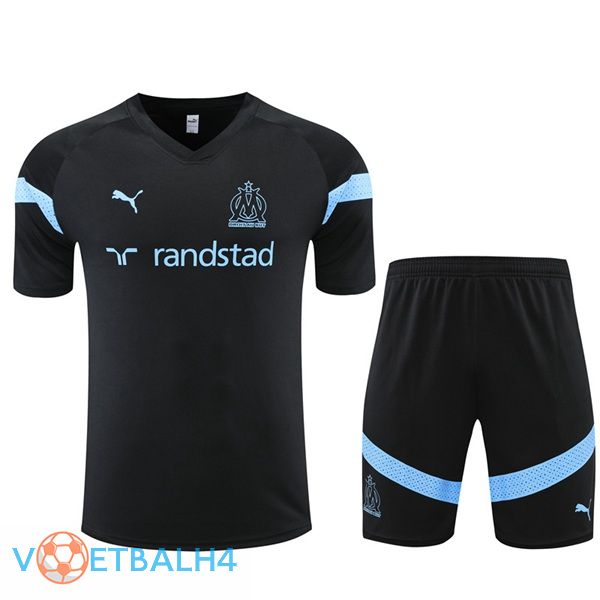 Marseille OM Training T Shirt + korte broek zwart 2022/2023