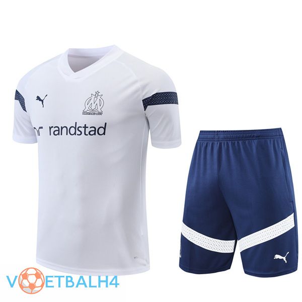 Marseille OM Training T Shirt + korte broek wit 2022/2023