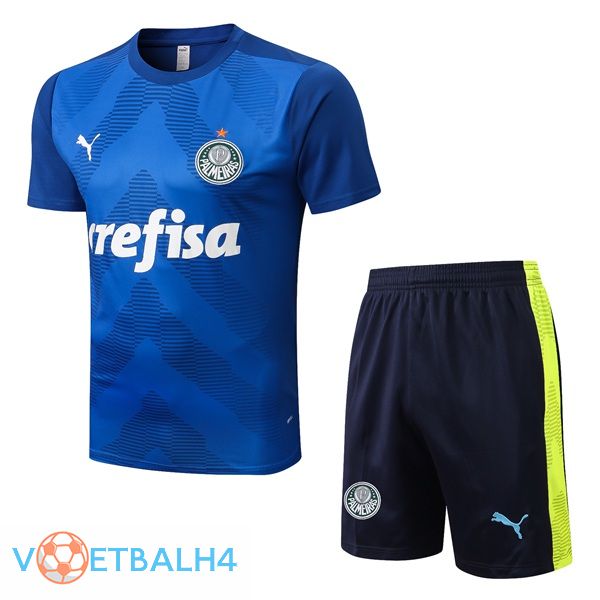 Palmeiras Training T Shirt + korte broek blauw 2022/2023