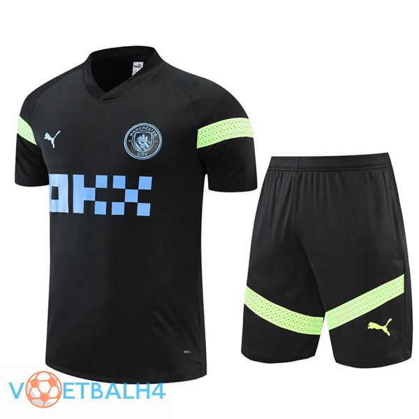 Manchester City Training T Shirt + korte broek zwart 2022-2023