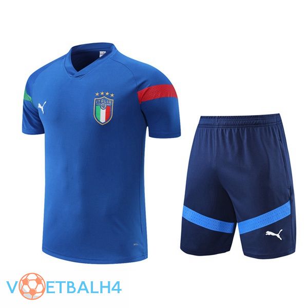 Italië Training T Shirt + korte broek blauw 2022-2023