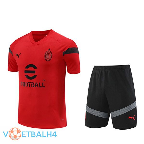 AC Milan Training T Shirt + korte broek rood 2022/2023