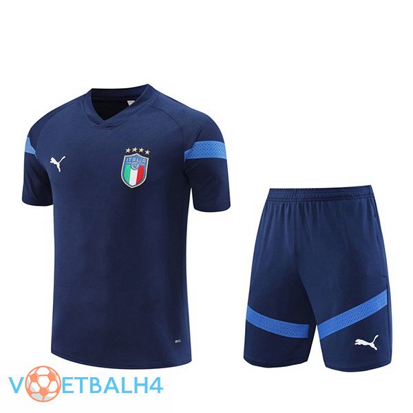 Italië Training T Shirt + korte broek koninklijk blauwe 2022/2023