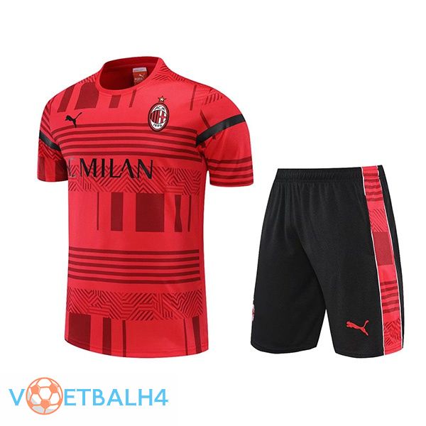 AC Milan Training T Shirt + korte broek rood 2022/2023