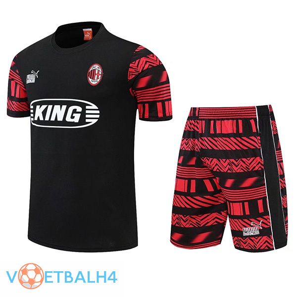 AC Milan Training T Shirt + korte broek zwart 2022/2023