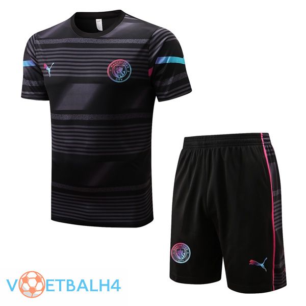 Manchester City Training T Shirt + korte broek zwart 2022/2023