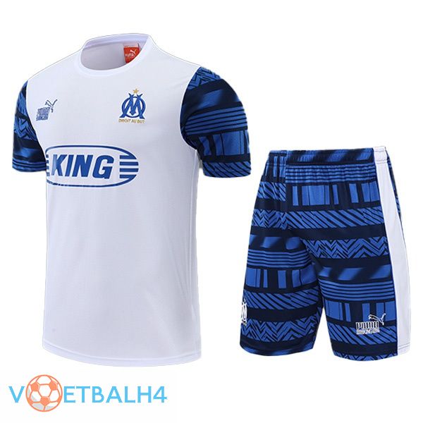 Marseille OM Training T Shirt + korte broek wit 2022/2023