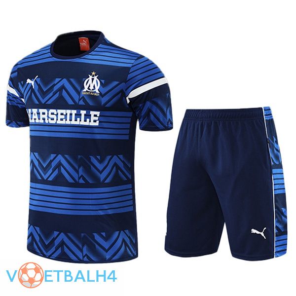 Marseille OM Training T Shirt + korte broek blauw 2022/2023