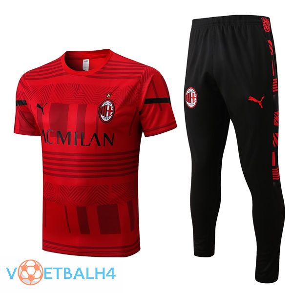 AC Milan Training T Shirt + broek rood 2022/2023