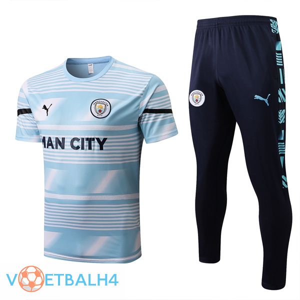 Manchester City Training T Shirt + broek blauw wit 2022/2023