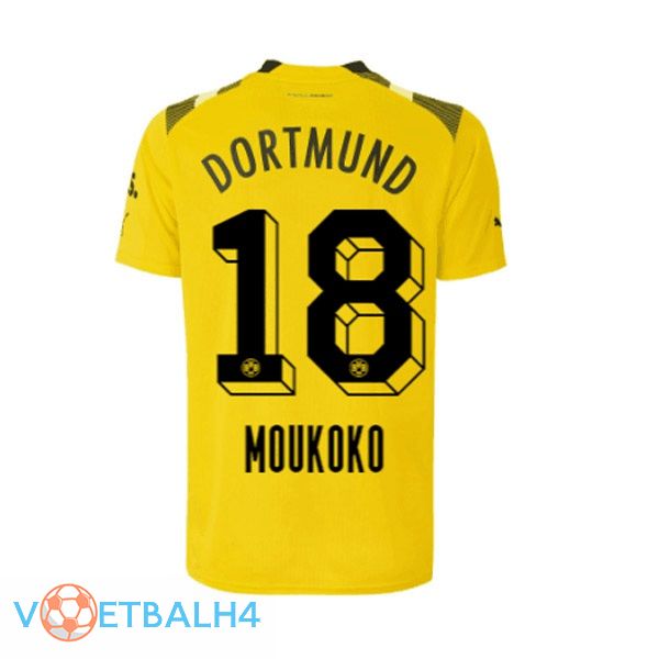 Dortmund BVB (Moukoko 18) voetbal jersey beker geel 2022/2023