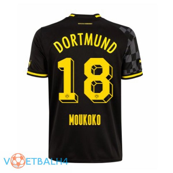 Dortmund BVB (Moukoko 18) voetbal jersey uit zwart 2022/2023