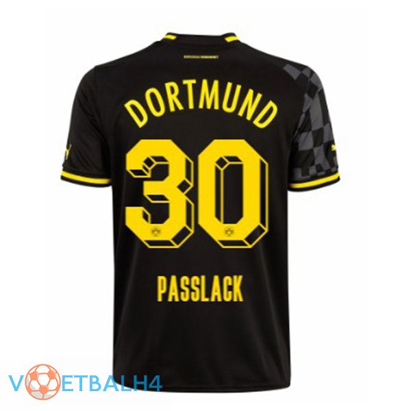 Dortmund BVB (Passlack 30) voetbal jersey uit zwart 2022/2023