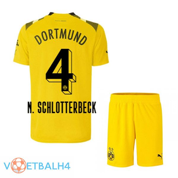 Dortmund BVB (N. Schlotterbeck 4) kinderen voetbal jersey beker geel 2022/2023