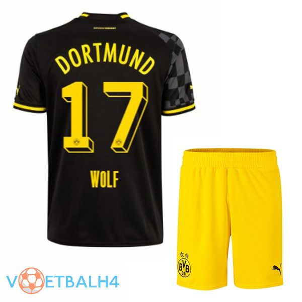 Dortmund BVB (Wolf 17) kinderen voetbal jersey uit zwart 2022/2023