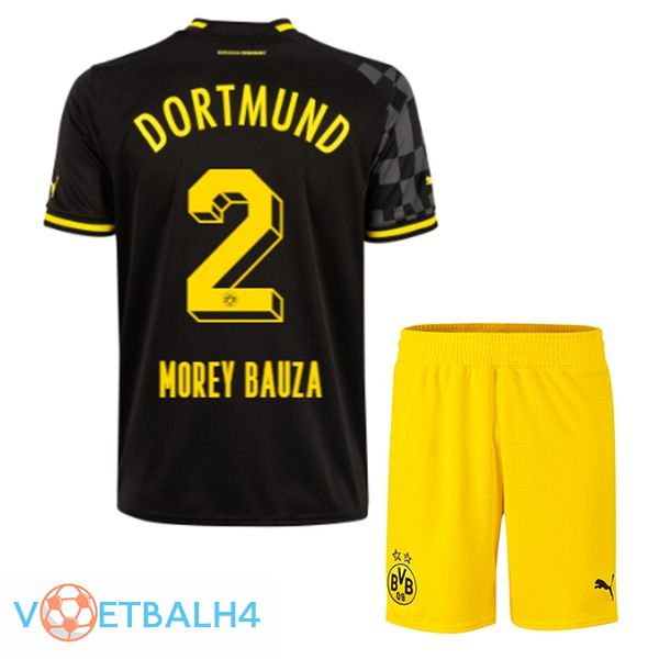 Dortmund BVB (Morey Bauza 2) kinderen voetbal jersey uit zwart 2022/2023