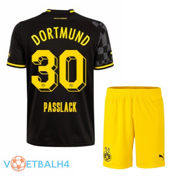 Dortmund BVB (Passlack 30) kinderen voetbal jersey uit zwart 2022/2023