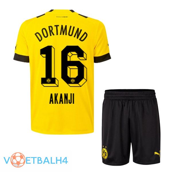 Dortmund BVB (Akanji 16) jersey thuis kinderen geel 2022/2023