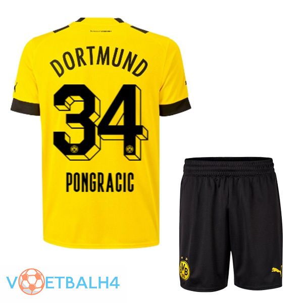 Dortmund BVB (Pongracic 34) jersey thuis kinderen geel 2022/2023