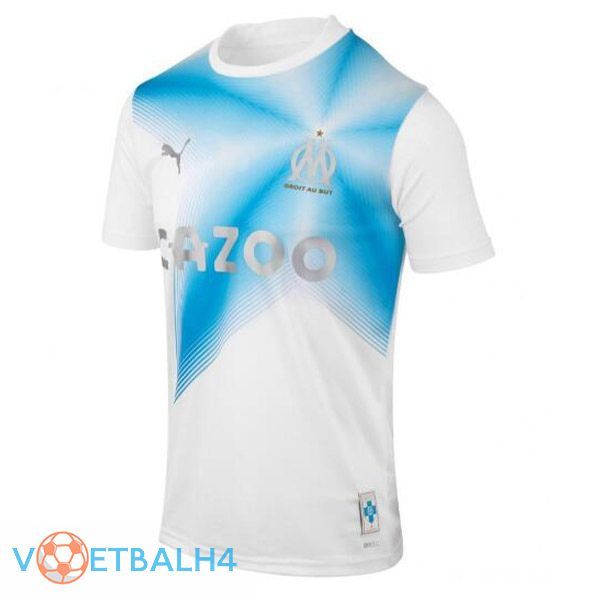 Marseille OM voetbal jersey Nr. 30 jubileum editie wit blauw 2022/2023