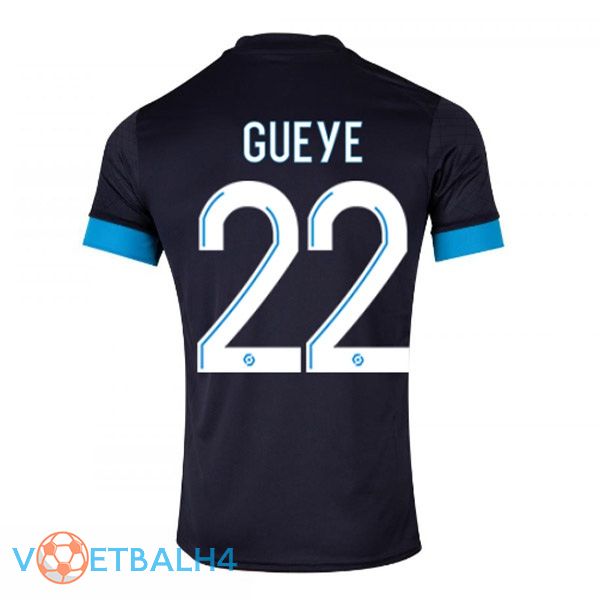 Marseille OM (GUEYE 22) voetbal jersey uit zwart 2022/2023