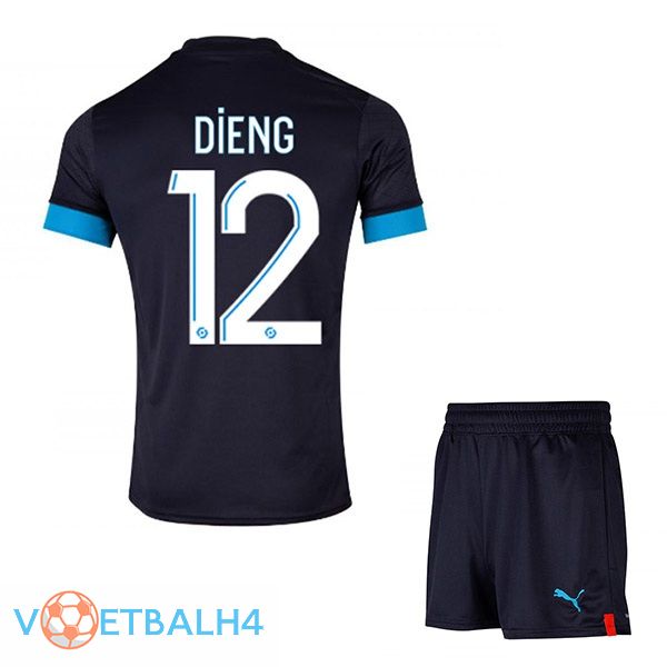 Marseille OM (DIENG 12) kinderen voetbal jersey uit zwart 2022/203