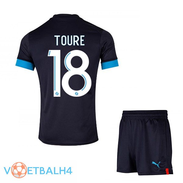 Marseille OM (TOURE 18) kinderen voetbal jersey uit zwart 2022/2023