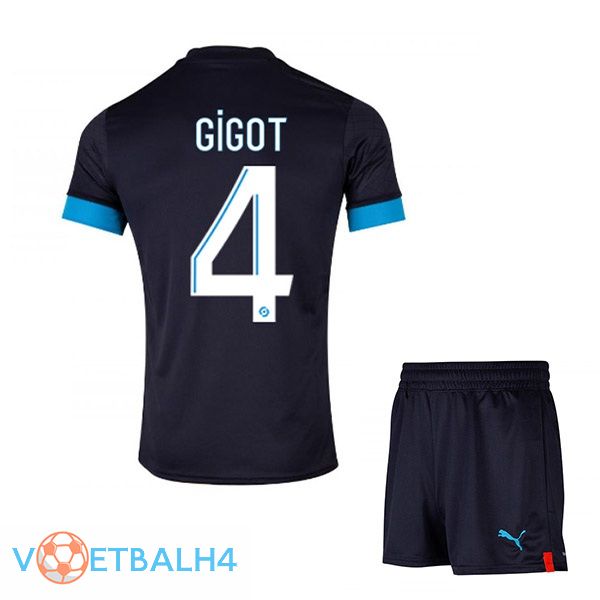 Marseille OM (GIGOT 4)kinderen voetbal jersey uit zwart 2022/2023