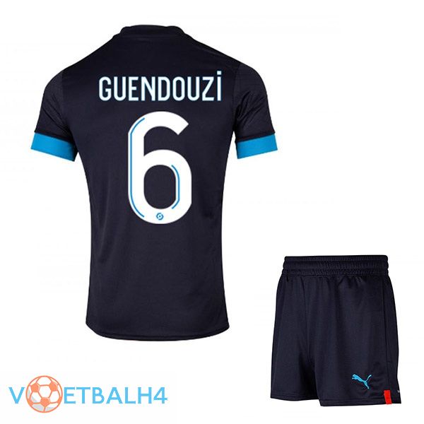 Marseille OM (GUENDOUZI 6) kinderen voetbal jersey uit zwart 2022/2023