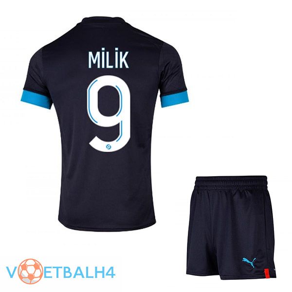 Marseille OM (MILIK 9) kinderen voetbal jersey uit zwart 2022/2023