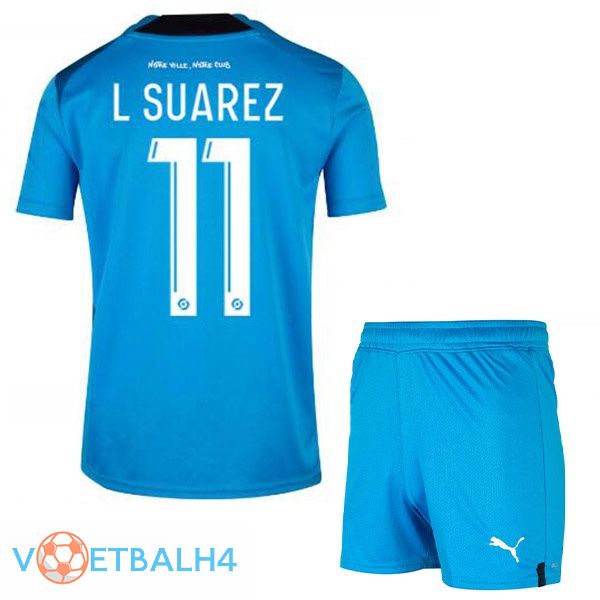 Olympique de Marseille (L SUAREZ 11) kinderen voetbal jerseys derde blauw 2022-2023