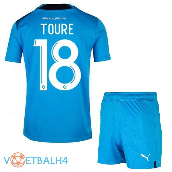 Olympique de Marseille (TOURE 18) kinderen voetbal jerseys derde blauw 2022-2023