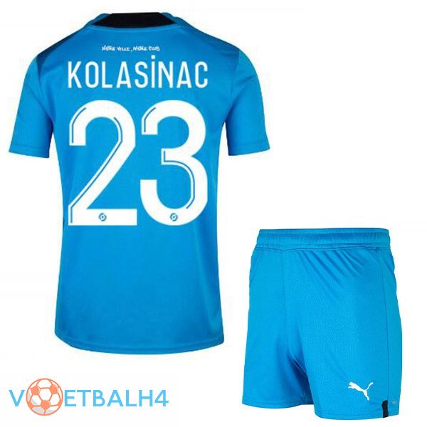 Olympique de Marseille (KOLASINAC 23) kinderen voetbal jerseys derde blauw 2022-2023