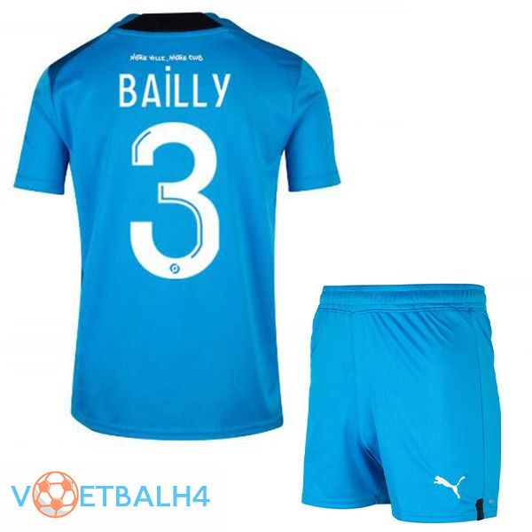 Olympique de Marseille (BAILLY 3) kinderen voetbal jerseys derde blauw 2022-2023