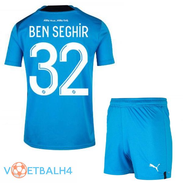 Olympique de Marseille (BEN SEGHIR 32) kinderen voetbal jerseys derde blauw 2022-2023