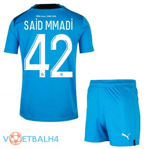 Olympique de Marseille (SAID MMADI 42) kinderen voetbal jerseys derde blauw 2022-2023