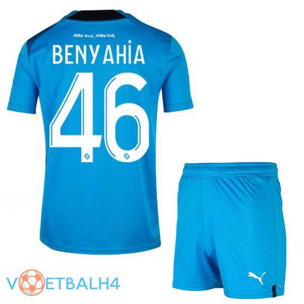 Olympique de Marseille (BENYAHIA 46) kinderen voetbal jerseys derde blauw 2022-2023